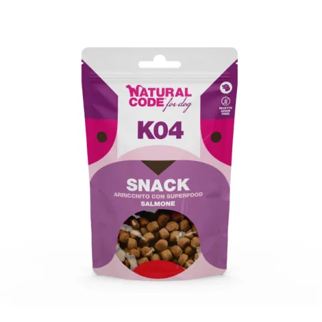 natural code k04 snack superfood salmone per cani