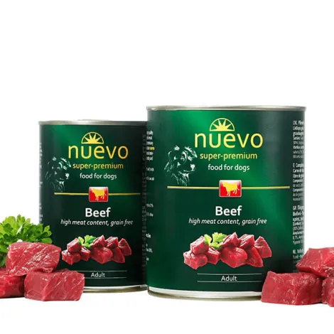 nuevo adult umido per cani manzo