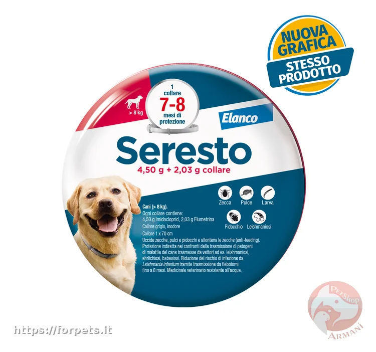 Immagine di anteprima del prodotto dal titolo: Seresto collare antiparassitario per cani oltre gli 8 kg