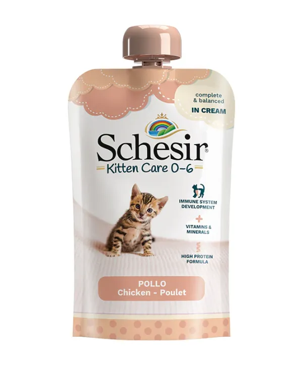 schesir kitten pollo in crema 150g in busta
