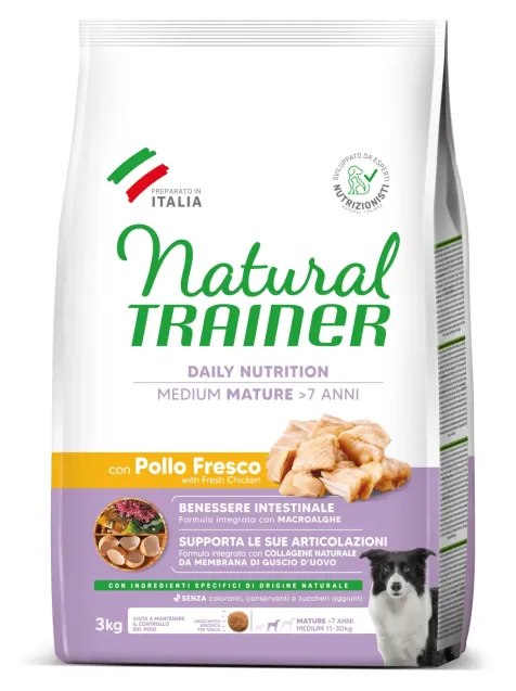 natural trainer  daily nutrition medium mature con pollo fresco 3 kg