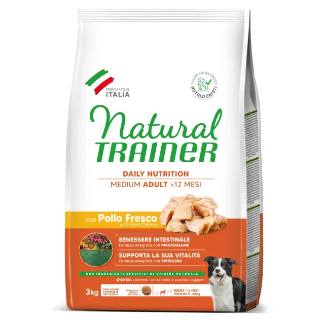 natural trainer daily nutrition medium adult con pollo fresco 3 kg
