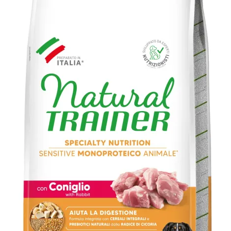 natural trainer specialty nutrition sensitive monoproteico no gluten medium&maxi adult con coniglio 12kg