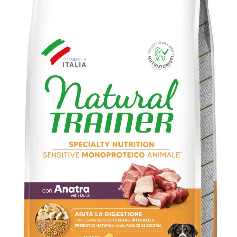 natural trainer specialty nutrition sensitive monoproteico no gluten medium&maxi adult con anatra