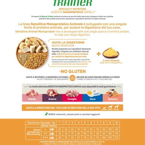 natural trainer specialty nutrition sensitive monoproteico no gluten small&toy adult con agnello e cereali integrali 2 kg