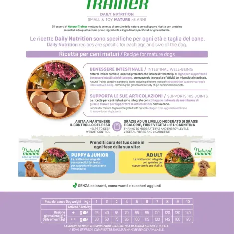 natural trainer daily nutrition small&toy mature con pollo fresco 2 kg