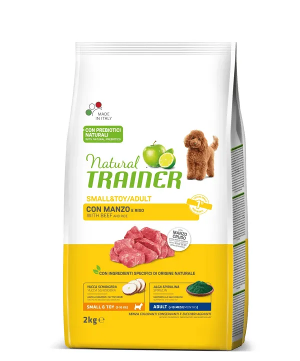 natural trainer daily nutrition small&toy adult con manzo 2 kg