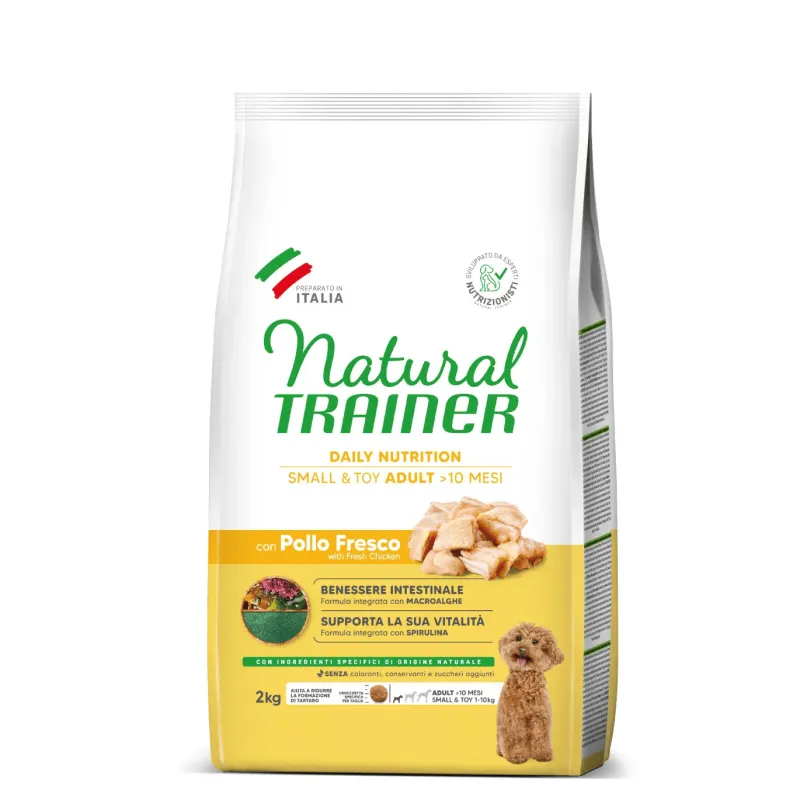 natural trainer alimento completo ed equilibrato per cani adulti toy/di taglia piccola (1-10 kg) +10 mesi 2 kg - Vista Principale 2