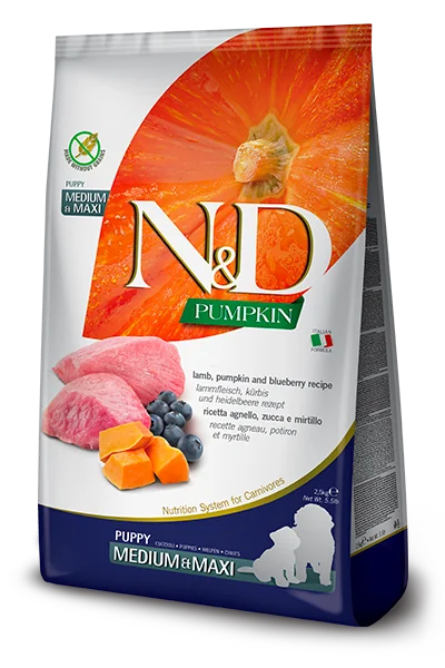 ND Pumpkin canine Lamb & blueberry Puppy Medium & Maxi 12kg