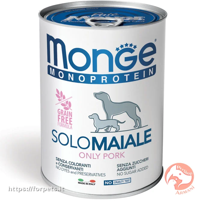 Monge Monoprotein Paté Solo Maiale