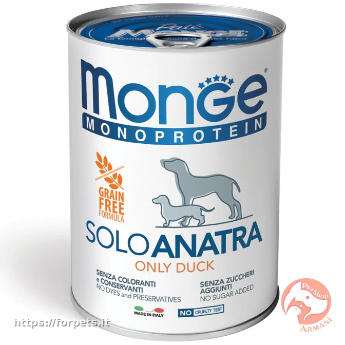 Monge Monoprotein Paté Solo Anatra