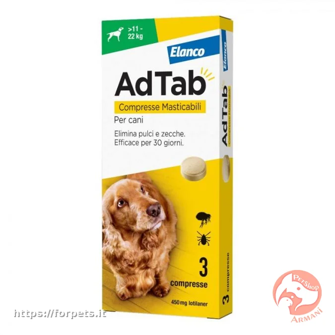 Ad Tab compresse masticabili per cani dagli 11kg a 22kg