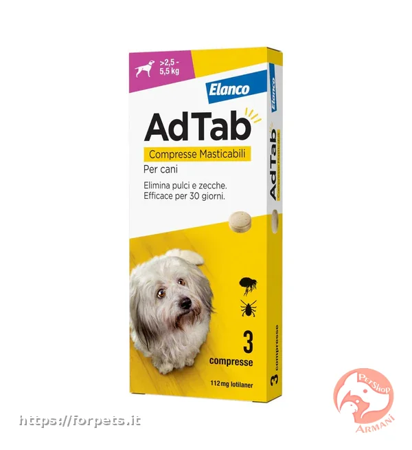 Ad Tab compresse masticabili per cani dai 2,5kg a 5,5kg