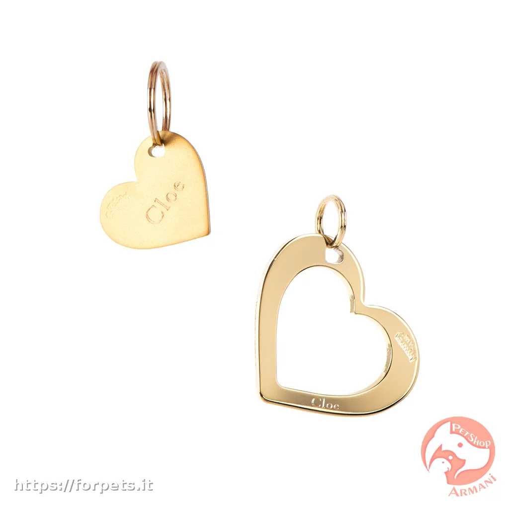 Myfamily Medaglietta TwoGether Cuore Doppio in Ottone Dorato Lucido e Opaco - Altra Vista Secondaria