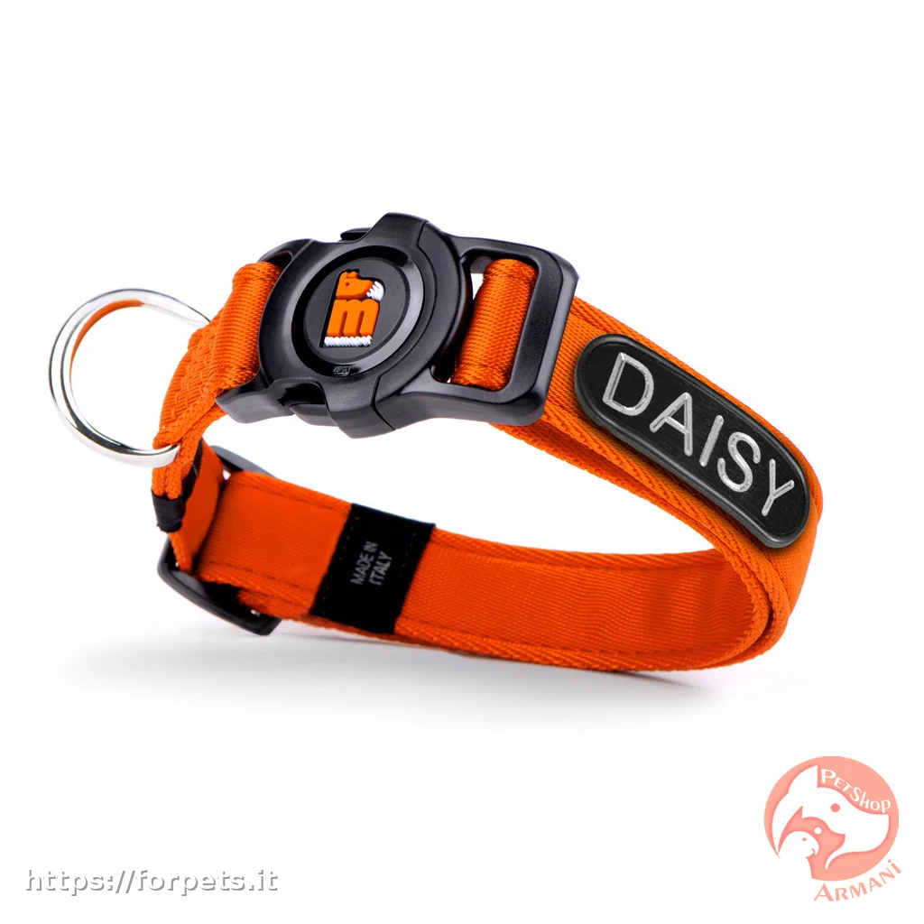 Myfamily Collare memopet ID Arancione Personalizzabile XS