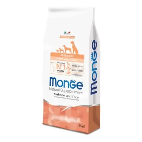 monge natural superpremium puppy&junior all breeds con salmone 12kg
