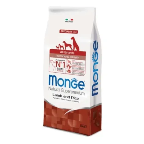 monge natural superpremium puppy e junior all breeds con agnello 12kg