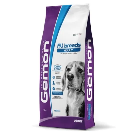monge gemon all breeds adult con tonno e riso 15kg